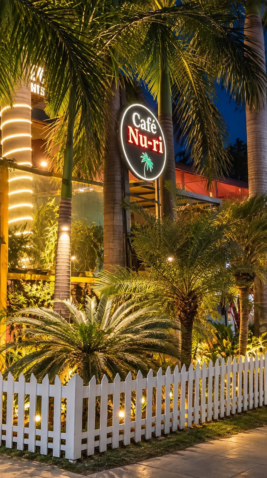 Aakriti Hotels signage lit after dark, Sector 23 Gurugram