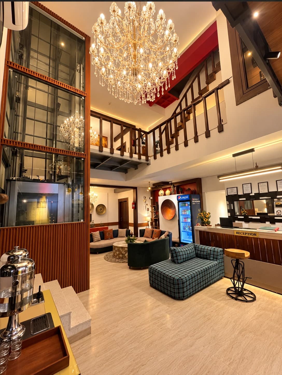The lobby lounge at Aakriti Hotels, Sector 23 Gurugram
