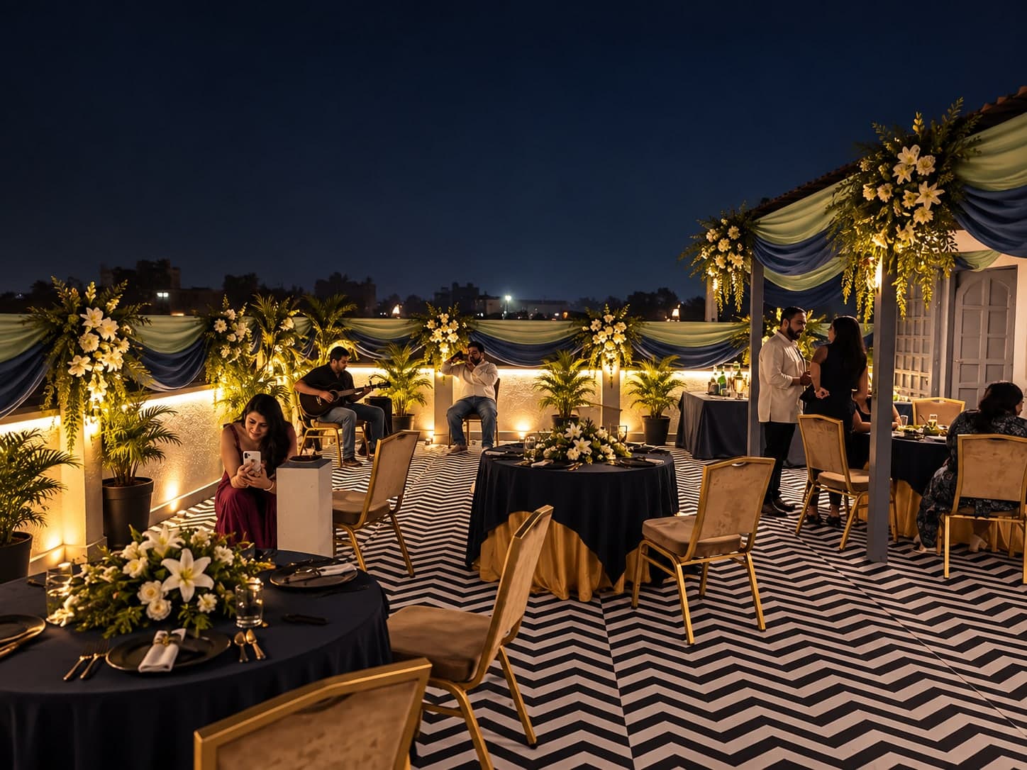 An evening rooftop reception at Aakriti Hotels, Sector 23 Gurugram